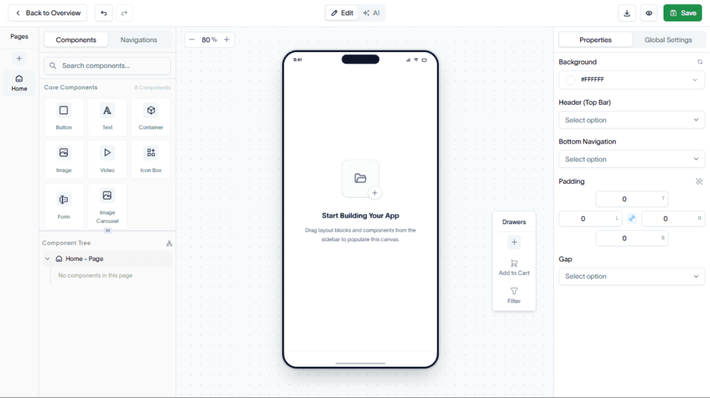 How to create your first app