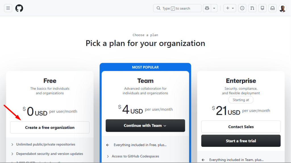 How to create GitHub organization