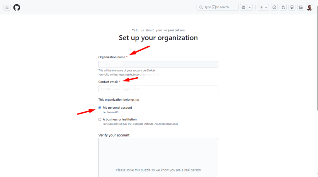 How to create GitHub organization